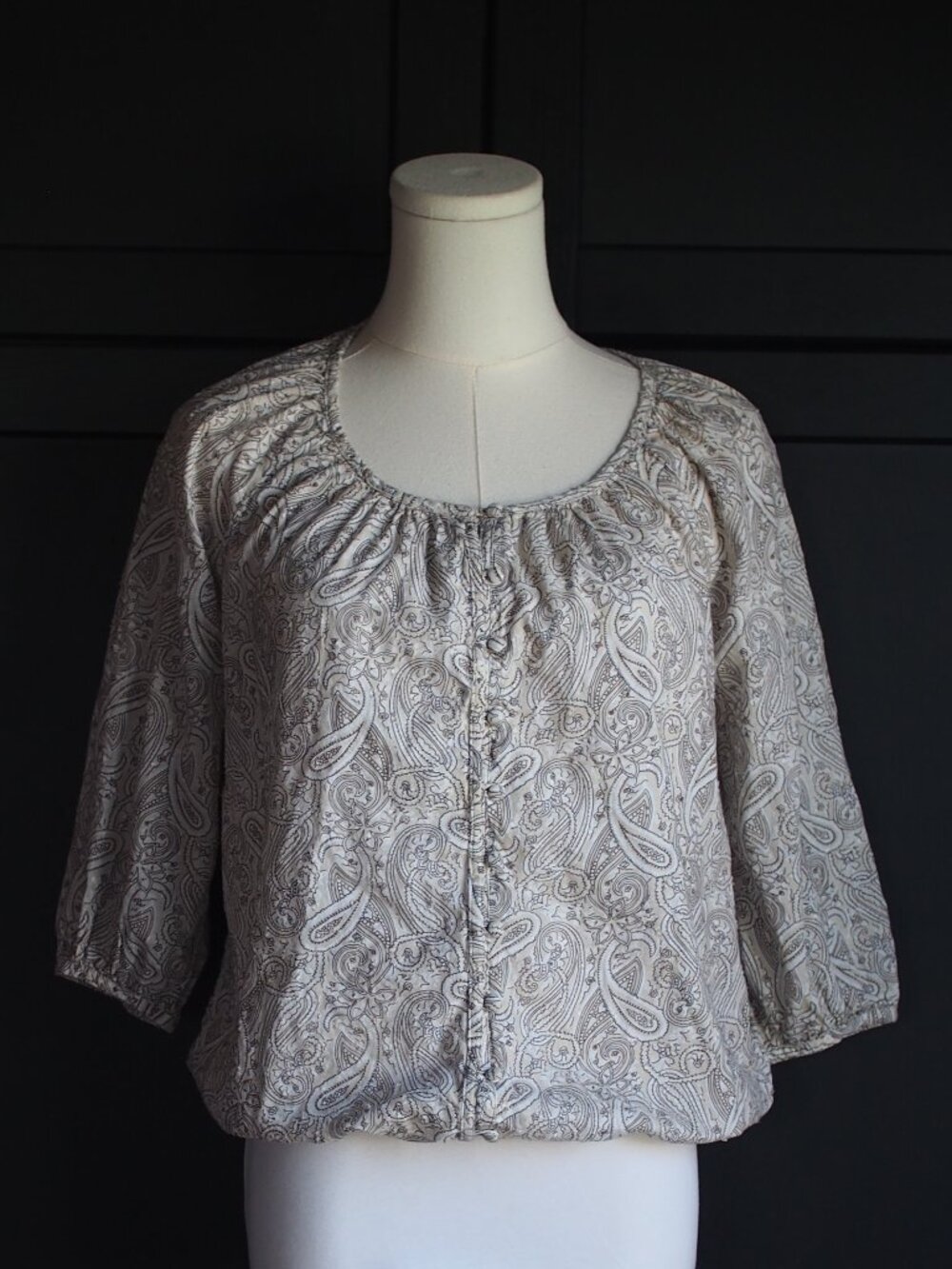 St. John's Bay | Cotton Paisley Peasant Blouse